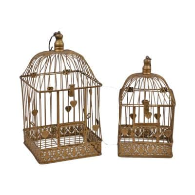 gold bird cage prop hire 1920 and rustic wedding decor