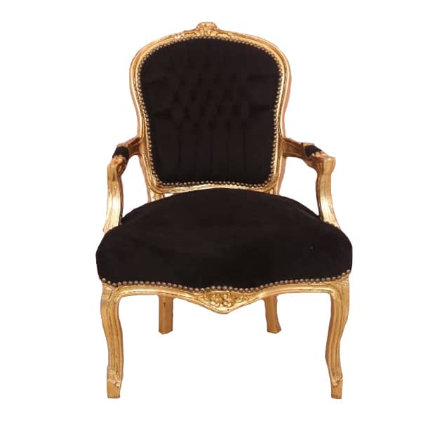 Black And Gold French Arm Chair More, French Arm Chairs