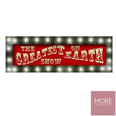 the greatest show sign hire circus wedding theme
