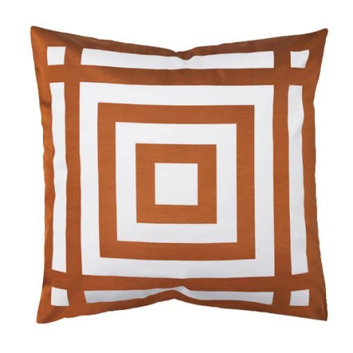 copper geometric cushion hire wedding decor